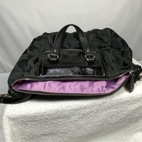 Coach Signature Black Madison Audrey Satchel Shoulder Tote - Picture 5 of 16